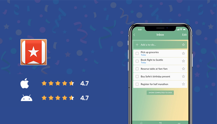 Wunderlist - Las mejores aplicaciones de resolución de año nuevo